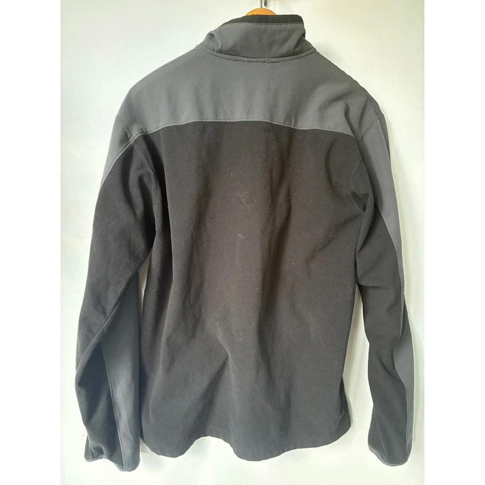 The North Face Hybrid Fleece Softshell Quarter Zip Pullover Gray Black Men M